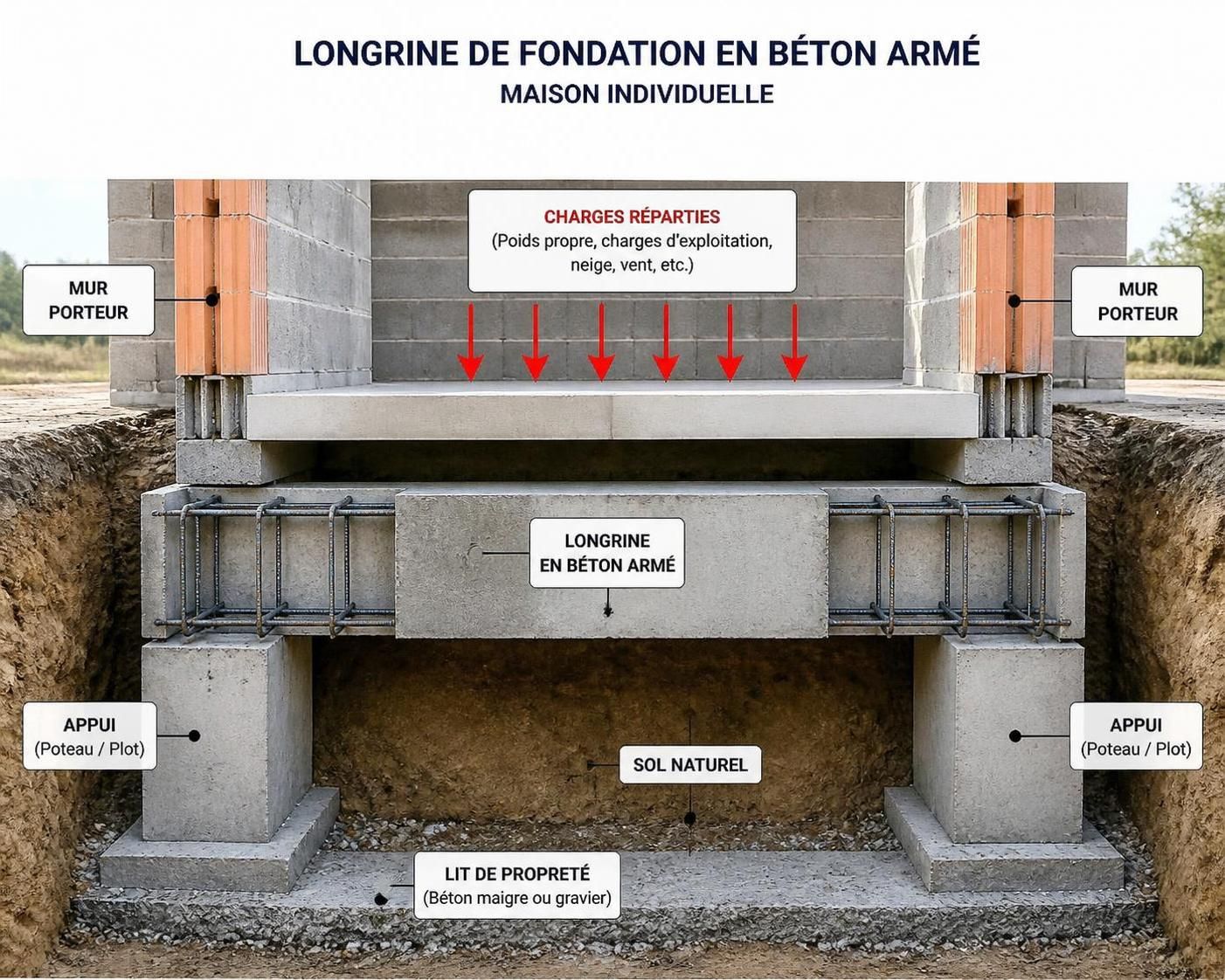 découvrez le rôle essentiel de la longrine fondation dans la stabilité et la durabilité de votre maison, et pourquoi elle est incontournable pour des fondations solides.